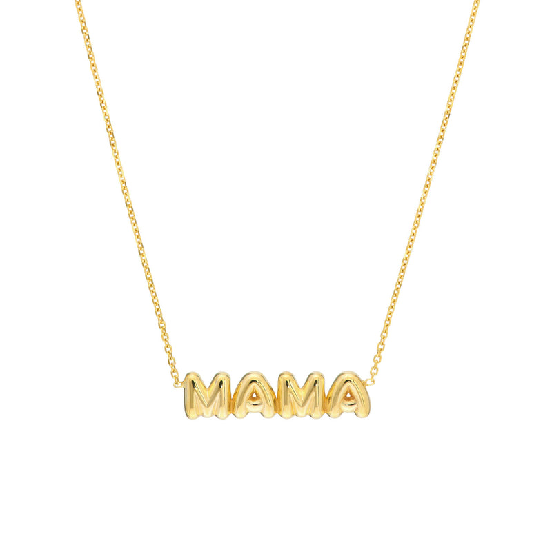 14K Yellow Gold "Mama" Bubble Necklace