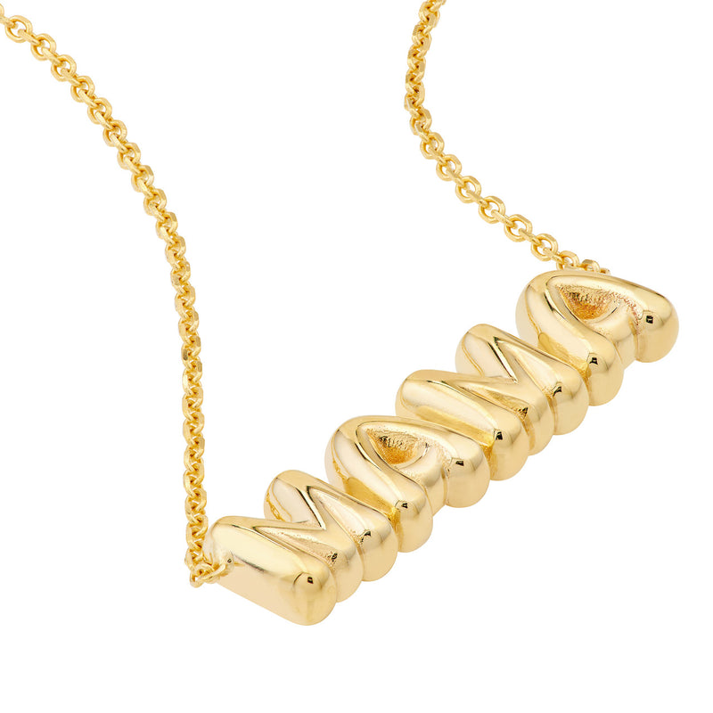 14K Yellow Gold "Mama" Bubble Necklace