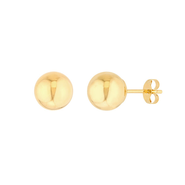 14K Yellow Gold Ball Stud Earrings