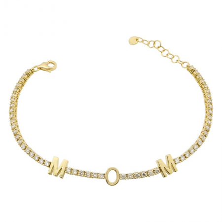 14k Yellow Gold Custom Classic Diamond Tennis Bracelet (Mom)