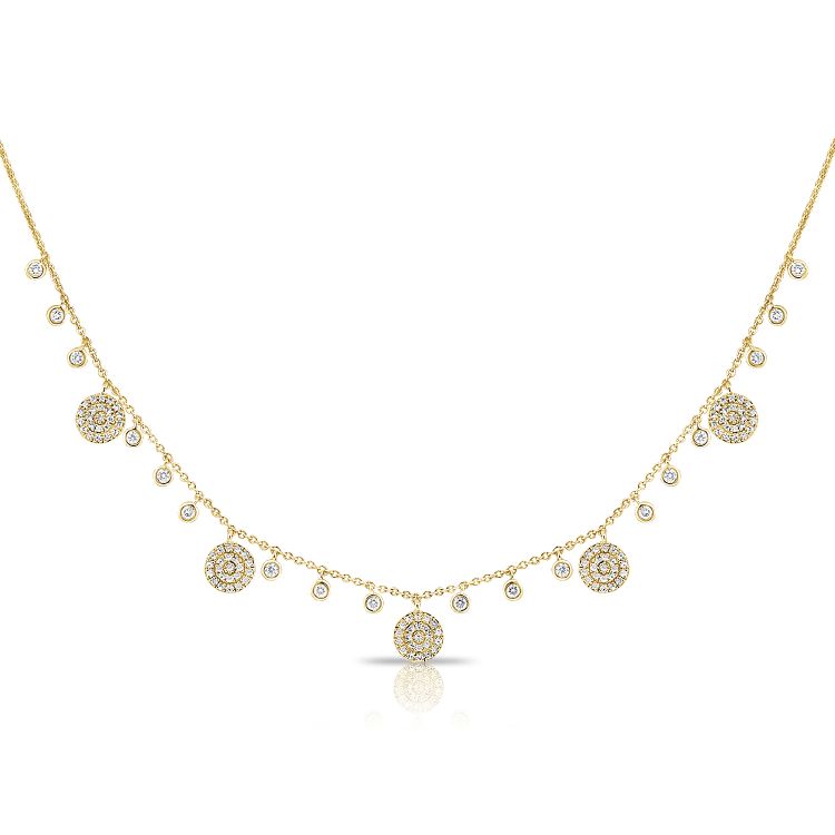 14K Gold Dangle Disc Necklace 14K Gold Dangle Disc Necklace