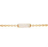 18K Yellow Gold Round Diamond Pave Link Bracelet