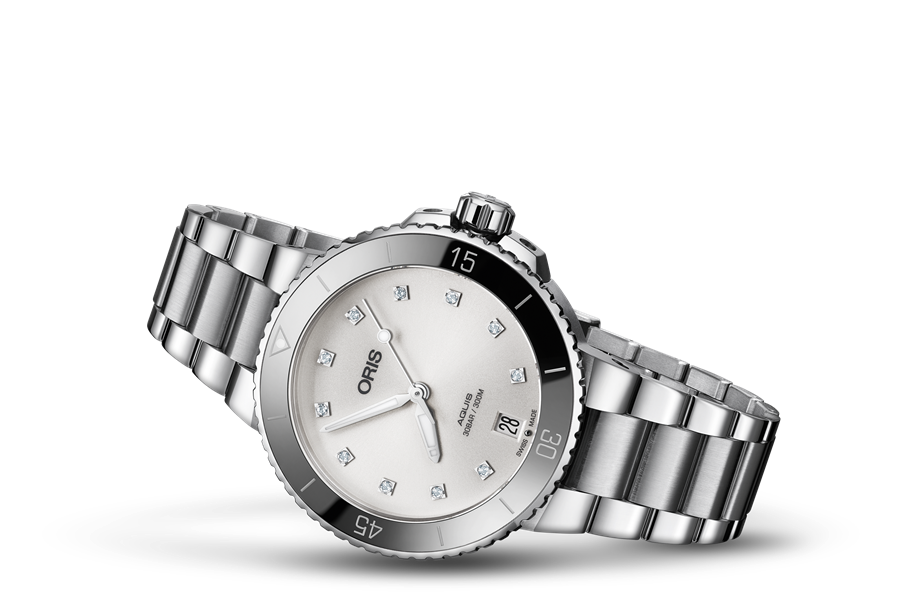 Oris Aquis Date Diamonds 36.5mm Midsize Watch Maurice s Jewelers