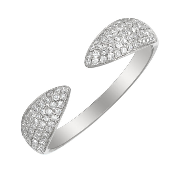 14k Rose Diamond Pave Open Claw Ring