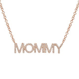 14K Yellow Gold Diamond "MOMMY" Necklace