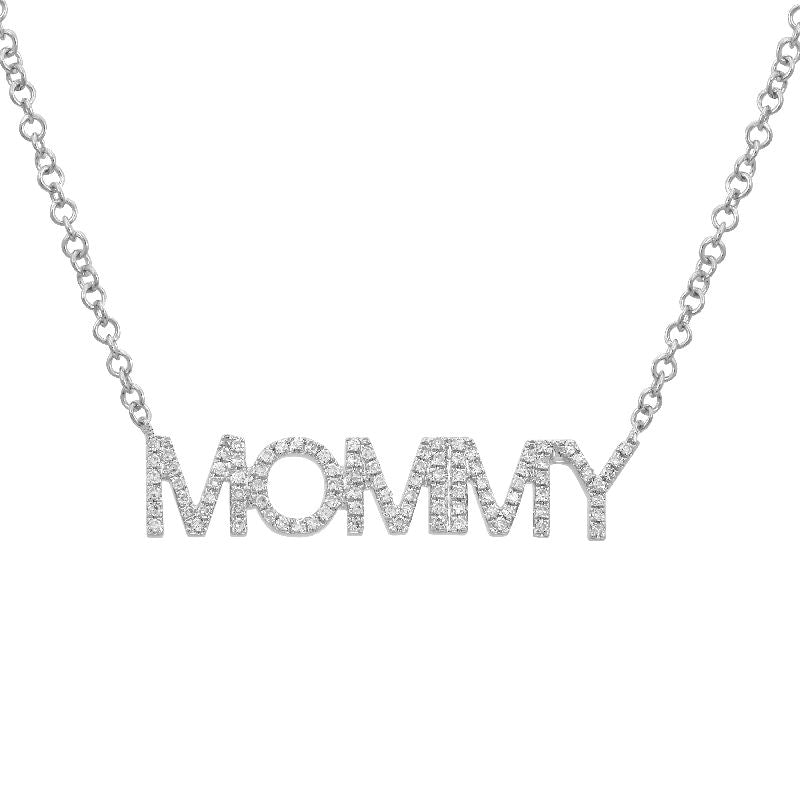 White gold mom sales necklace