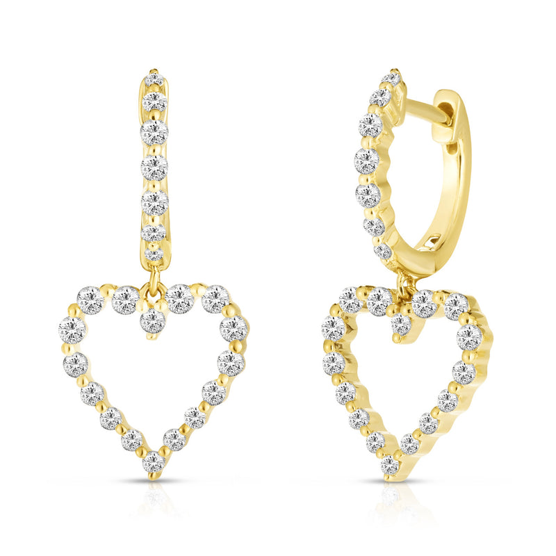 14K Yellow Gold Diamond Graduated Diamond Dangle Earrings