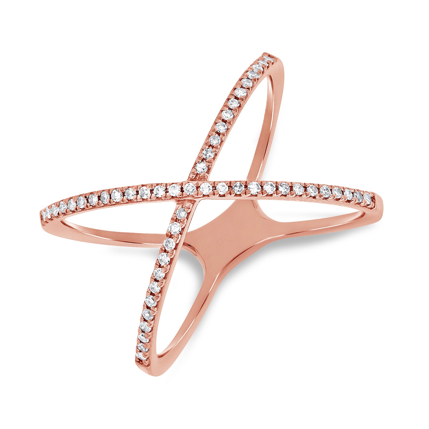 Rose gold hotsell crossover ring