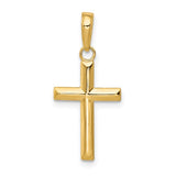14K Yellow Gold Polished Cross Pendant