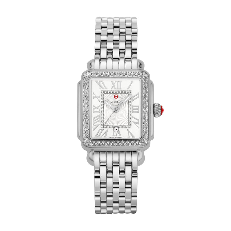 Michele Deco Madison Mid Stainless Diamond Watch