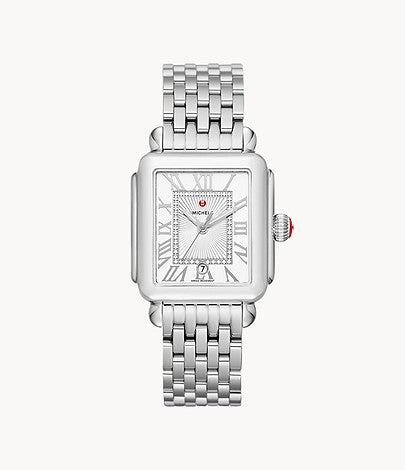 Michele Deco Madison Stainless Diamond Dial Watch