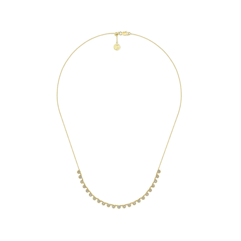 14K Yellow Gold Diamond Choker Adjustable Necklace