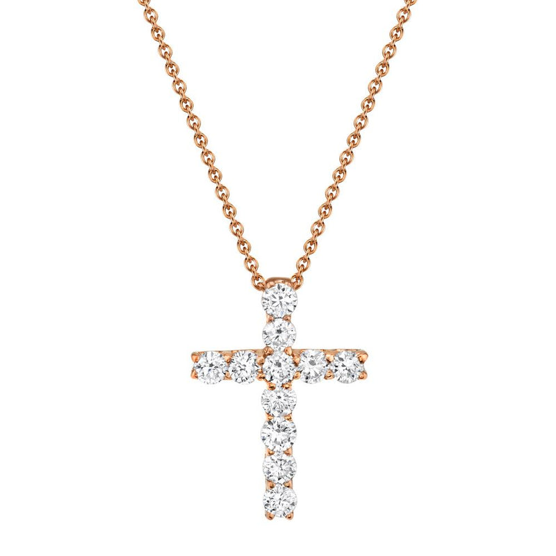 14k Gold Diamond Cross Necklace