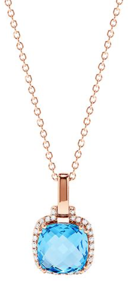 Blue topaz discount rose gold necklace