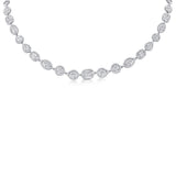 14K White Gold Diamond Multi Shape Necklace