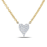 14K White Gold Pave Diamond Heart Necklace (Mini)