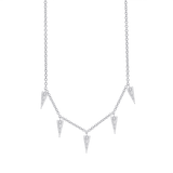 14K White Gold Diamond Pave Triangle Necklace