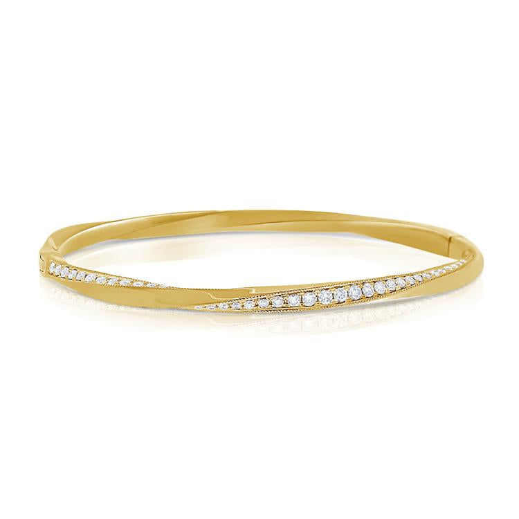 Gold and Diamond Twist Bracelet