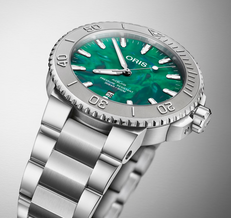 Oris X Bracenet 43.5Mm Aquis Date With Recycled Fishing Net Dial