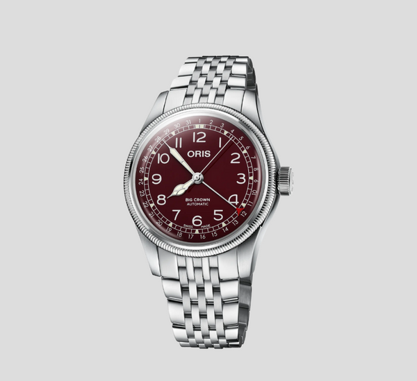 Oris Big Crown Pointer Date 40.00 Mm Red Dial Stainless Steel Watch
