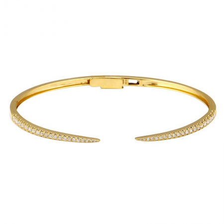 14K Yellow Gold Diamond Open Claw Cuff Bangle-Bracelets-Maurice's Jewelers-