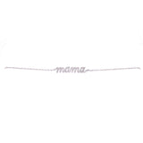 14K White Gold Diamond "Mama" Script Bracelet