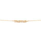14K White Gold Diamond "Mama" Script Bracelet