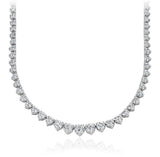 14K White Gold 10.00ct Round Diamond Tennis Necklace