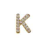14K Yellow Gold Mini Diamond Initial Earrings K