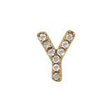 14K Yellow Gold Mini Diamond Initial Earrings Y