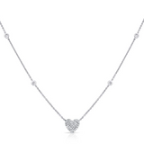 WHITE GOLD DIAMOND HEART PENDANT NECKLACE