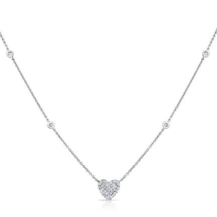 ROSE GOLD DIAMOND HEART PENDANT NECKLACE