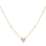 WHITE GOLD DIAMOND HEART PENDANT NECKLACE