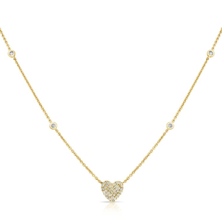 WHITE GOLD DIAMOND HEART PENDANT NECKLACE