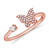 ROSE GOLD DIAMOND BUTTERFLY WRAP RING