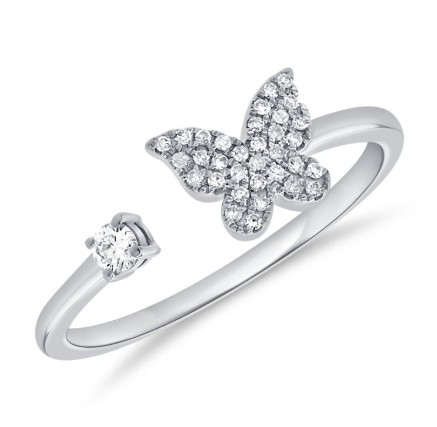 ROSE GOLD DIAMOND BUTTERFLY WRAP RING