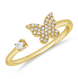 ROSE GOLD DIAMOND BUTTERFLY WRAP RING