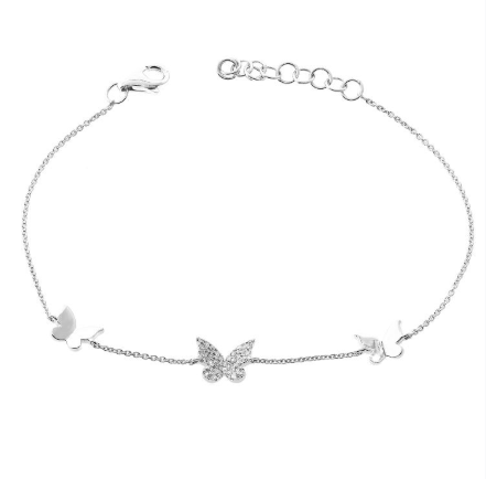 ROSE GOLD DIAMOND BUTTERFLY CHAIN BRACELET