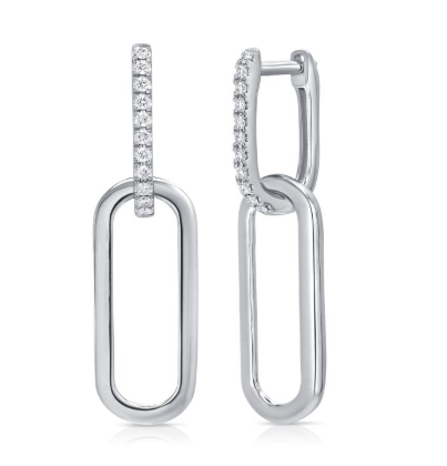 ROSE GOLD DIAMOND LINK DROP EARRINGS