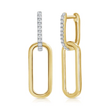 ROSE GOLD DIAMOND LINK DROP EARRINGS