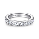 Toledo - 14K White Gold Channel Set Diamond Anniversary Band - 1.5 ct