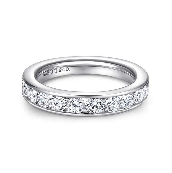 Toledo - 14K White Gold Channel Set Diamond Anniversary Band - 1.5 ct