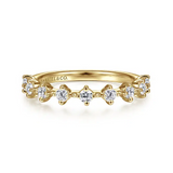 Nice - 14K White Gold Single Prong Diamond Anniversary Band - 0.4 ct