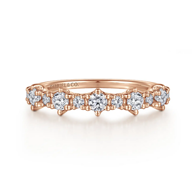 14K Rose Gold Diamond Anniversary Band - 0.5 ct