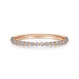 Devinne - 14K Rose Gold Single Prong Diamond Anniversary Band - 0.25 ct