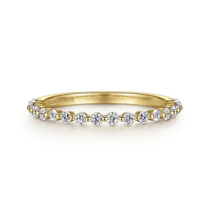 Devinne - 14K White Gold Single Prong Diamond Anniversary Band - 0.35 ct