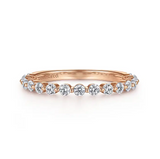 Devinne - 14K Rose Gold Single Prong Diamond Anniversary Band - 0.5 ct