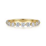 Devinne - 14K White Gold Single Prong Diamond Anniversary Band - 0.8 ct