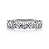 Amalfi - 14K White Gold Bezel Set Diamond Anniversary Band - 0.5 ct
