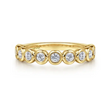 Amalfi - 14K White Gold Bezel Set Diamond Anniversary Band - 0.5 ct